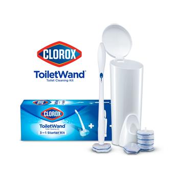 Clorox ToiletWand Disposable Toilet Cleaning System, includes ToiletWand, Storage Caddy, and 6 ToiletWand Refill Heads