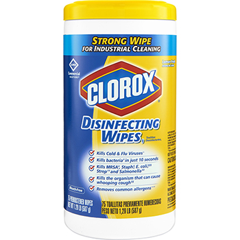 Clorox&#174; Disinfecting Wipes, Lemon Fresh Scent, 75 Wipes/Canister