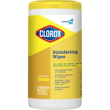 Clorox Disinfecting Wipes, Lemon Fresh, 75 Wipes