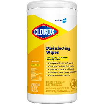 CloroxPro Disinfecting Wipes, Lemon Fresh, 75 Wipes/Canister