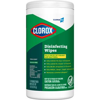 CloroxPro Disinfecting Wipes, Fresh Scent, 75 Wipes/Canister