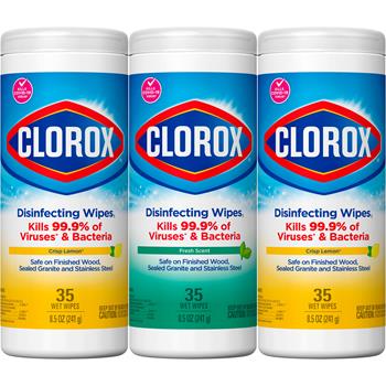 Clorox&#174; Disinfecting Wipes Value Pack, Cleaning Wipes, 35 Count Each, 3 Canisters/Pack, 4 Packs/Carton
