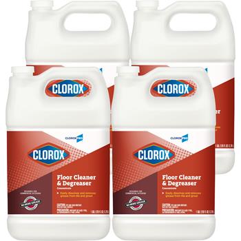 Clorox Professional Floor Cleaner &amp; Degreaser Concentrate Refill, 128 oz, 4/Carton