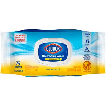 Clorox&#174; Disinfecting Wipes, Bleach Free Cleaning Wipes, Crisp Lemon, 75 Count