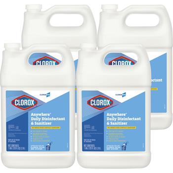 Clorox&#174; Anywhere Daily Disinfectant and Sanitizing Bottle, 128 oz, 4/Carton