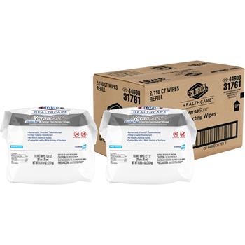 Clorox Healthcare VersaSure Cleaner Disinfectant Wipes Refill, 110 Wipes, 2/Carton