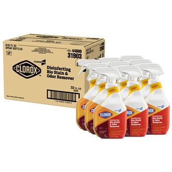 Clorox Disinfecting Bio Stain &amp; Odor Remover Spray, 32 oz, 9/Carton
