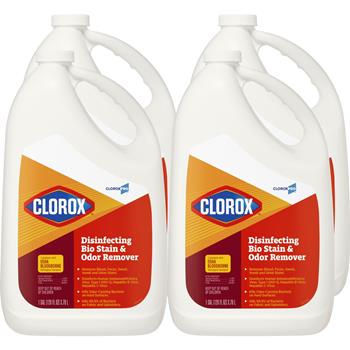 Clorox&#174; Disinfecting Bio Stain &amp; Odor Remover Refill, 128 oz. Each, 4/Carton