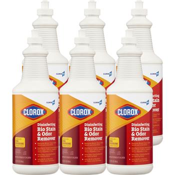 Clorox&#174; Disinfecting Bio Stain &amp; Odor Remover Pull Top, 32 oz. Each, 6/Carton