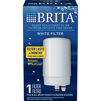 Brita On Tap Water Filtration System Replacement Filters For Faucets, White