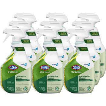Clorox EcoClean Disinfecting Cleaner Spray Bottle, 32 fl oz, 9 Canisters/Carton
