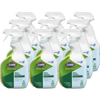 CloroxPro EcoClean Glass Cleaner Spray Bottle, 32 fl oz, 9 Bottles/Carton