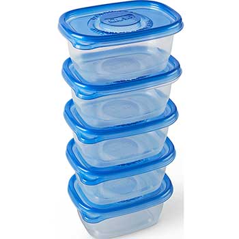 Glad&#174; Food Storage Containers, Soup and Salad, 24 oz., 5/Pack