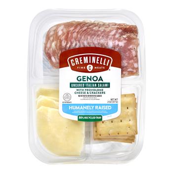 Creminelli Genoa, Provolone Cheese, Crackers, 2 oz, 4/Pack
