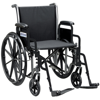 Drive Corp. Silver Sport 18&quot; Wide Single Axle Wheelchair