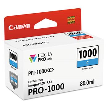 Canon 0547C002 (PFI-1000) Lucia Pro Ink, 80 mL, Cyan