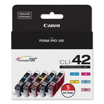 Canon 6385B010 (CLI-42) ChromaLife100+ Ink, Cyan; Magenta; Yellow; Photo Cyan; Photo Magenta