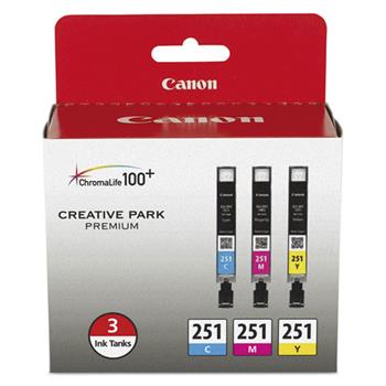 Canon&#174; 6514B009 (CLI-251) ChromaLife100+ Ink, Cyan/Magenta/Yellow