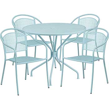 Flash Furniture Indoor Outdoor Patio, Round Patio Table And 4 Chairs