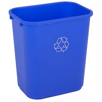 Continental Commercial Products Recycle Waste Basket, 13-5/8 QT, 11.4&quot;L x 8&quot;W x 12&quot;H, Blue