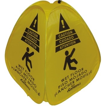 Continental Commercial Products Pop-Up Safety Floor Sign, 16&quot;, Yellow
