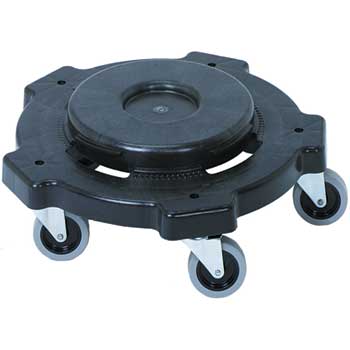 Continental Commercial Products Huskee&#174; Receptacle Round Dolly, 18&quot;L x 18&quot;W x 5.25&quot;H, Black