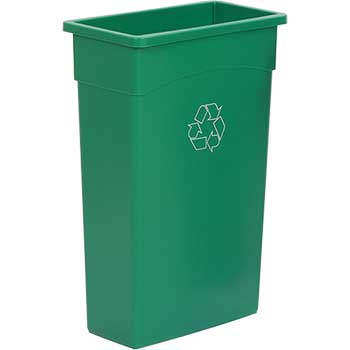 Continental Commercial Products Wall Hugger&#174; Recycling Receptacle, 23 gal., Green