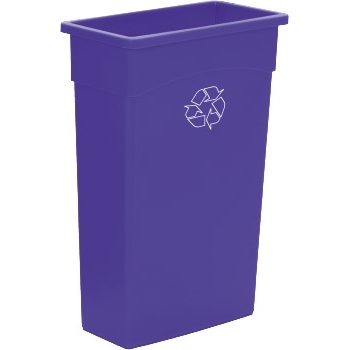 Continental Commercial Products Wall Hugger&#174; Recycling Receptacle, 23 gal., Blue
