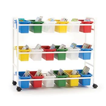 Copernicus Book Browser Cart With 18 Small Tubs
