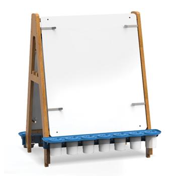 Copernicus Bamboo Double Sided Painting Easel, 30&quot; L x 27&quot; W x 33-3/4&quot; H, Brown/Blue/White