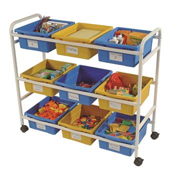 Copernicus Multi-Purpose Cart With Blue &amp; Yellow Tubs