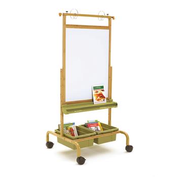Copernicus Bamboo Deluxe Chart Stand with Sage Tubs, 27 &quot; L x 28&quot; W x 54-72&quot; H, Brown