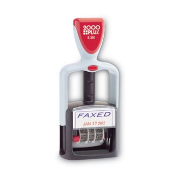 COSCO 2000PLUS Two-Color Word Dater, 1 3/4 x 1, &quot;Faxed,&quot; Self-Inking, Blue/Red