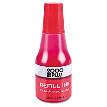 COSCO 2000PLUS 2000 PLUS Self-Inking Refill Ink, Red, 0.9 oz. Bottle