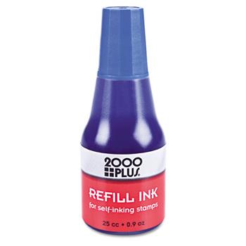 COSCO 2000PLUS&#174; 2000 PLUS Self-Inking Refill Ink, Blue, 0.9 oz. Bottle