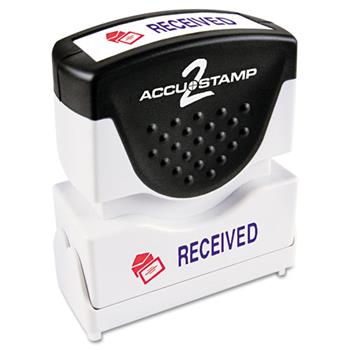 ACCUSTAMP2 Pre-Inked Shutter Stamp with Microban, Red/Blue, RECEIVED, 1 5/8 x 1/2