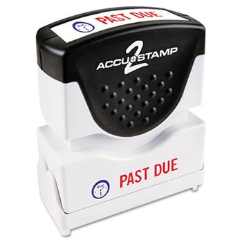 ACCUSTAMP2 Pre-Inked Shutter Stamp with Microban, Red/Blue, PAST DUE, 1 5/8 x 1/2