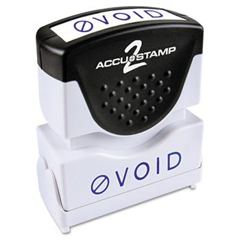 ACCUSTAMP2 Pre-Inked Shutter Stamp with Microban, Blue, VOID, 1 5/8 x 1/2