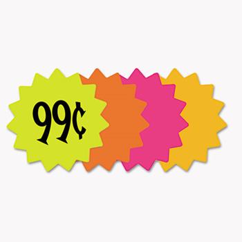 COSCO Die Cut Paper Signs, 4&quot; Round, Assorted Colors, Pack of 60 Each