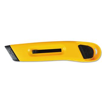 COSCO Plastic Utility Knife w/Retractable Blade &amp; Snap Closure, Yellow