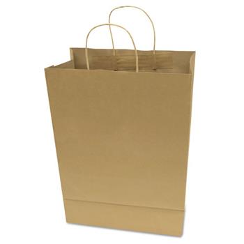COSCO Premium Large Paper Shopping Bag, 12&quot; L  x 17&quot; W, Brown, 50 Bags/Box