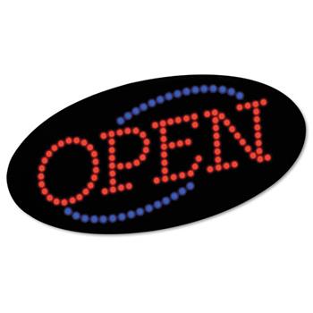 COSCO LED Open Sign, 10-1/2&quot; x 20-1/8&quot;, Red/Blue Graphics