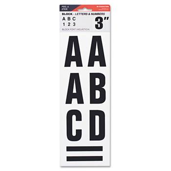 COSCO Letters, Numbers &amp; Symbols, Adhesive, 3&quot;, Black