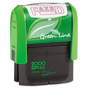 COSCO 2000PLUS 2000 PLUS Green Line Message Stamp, Faxed, 1 1/2 x 9/16, Red