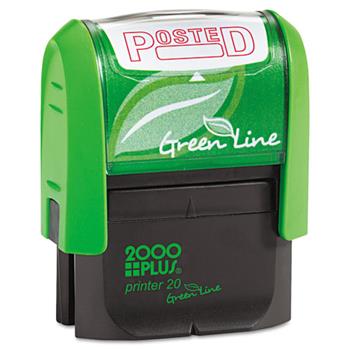 COSCO 2000PLUS 2000 PLUS Green Line Message Stamp, Posted, 1 1/2 x 9/16, Red
