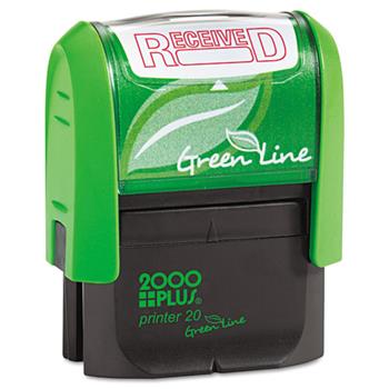 COSCO 2000PLUS Green Line Message Stamp, Received, 1 1/2 x 9/16, Red