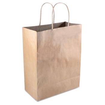 COSCO Premium Paper Shopping Bag, 10 1/4&quot; L x 8&quot; W, Kraft, 50 Bags/Box