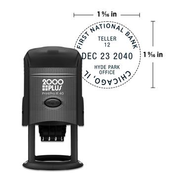 2000 PLUS Custom PrintPro R40D Self-Inking Stamp, 1-9/16&quot; Dia