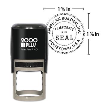 2000 PLUS Custom PrintPro R40 Self-Inking Stamp, Round, 1-9/16&quot; Dia