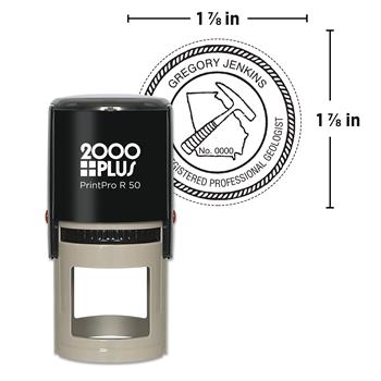 COSCO 2000PLUS PrintPro R50 Custom Self-Inking Round Notary Stamp, 1 7/8 in dia.